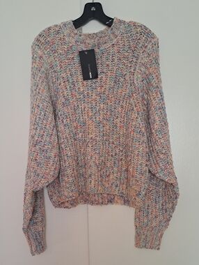 Fashion Nova Pastel Multicolor Crewneck Sweater
